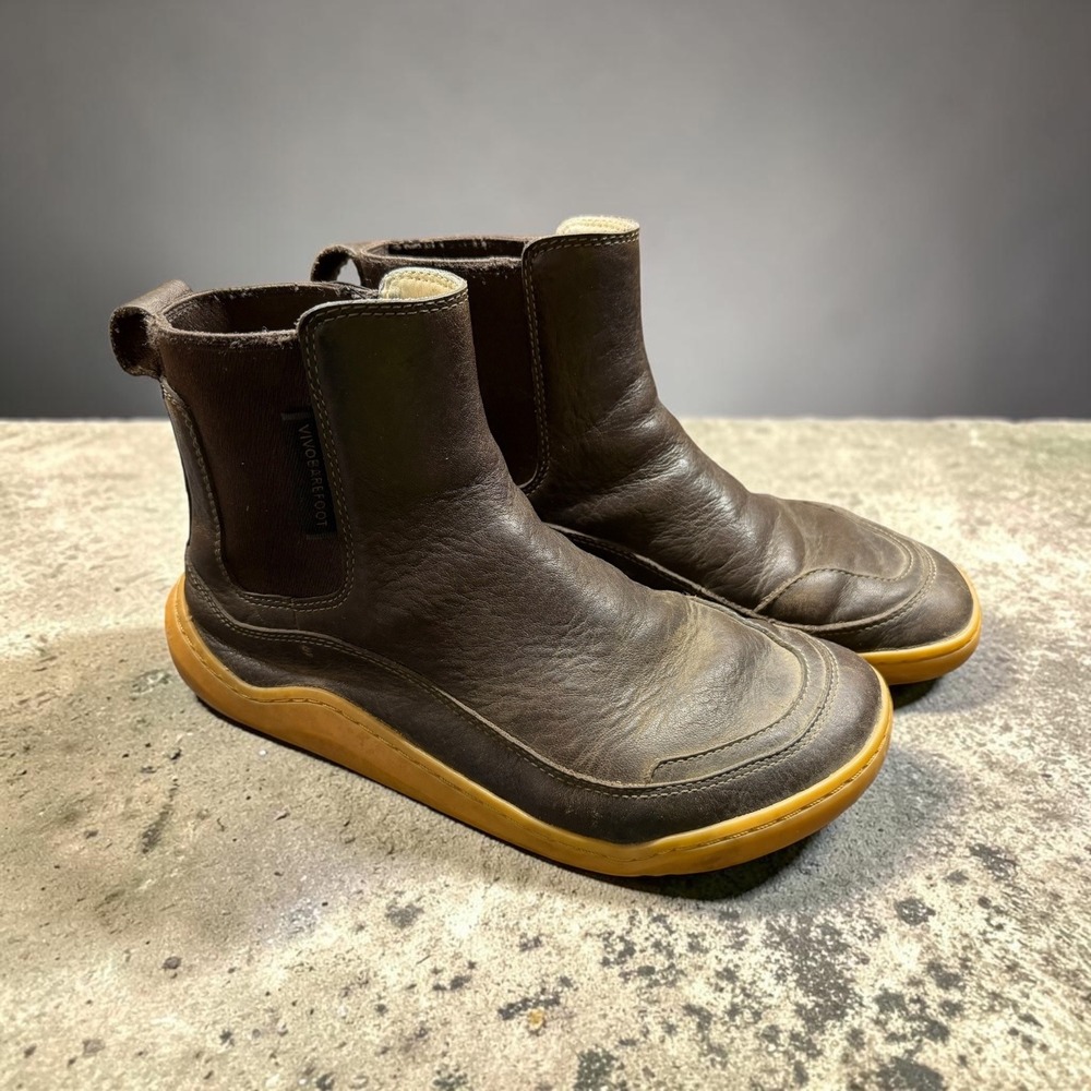 Women's VivoBarefoot Gobi Chelsea Barefoot Leather Boots Brown - US 6 / EU 36
